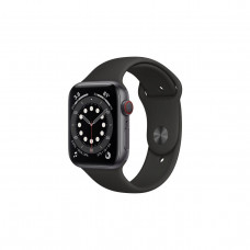 Smartwatch Apple seria 6 GPS + cellular 44mm space gray aluminiu, black sport band